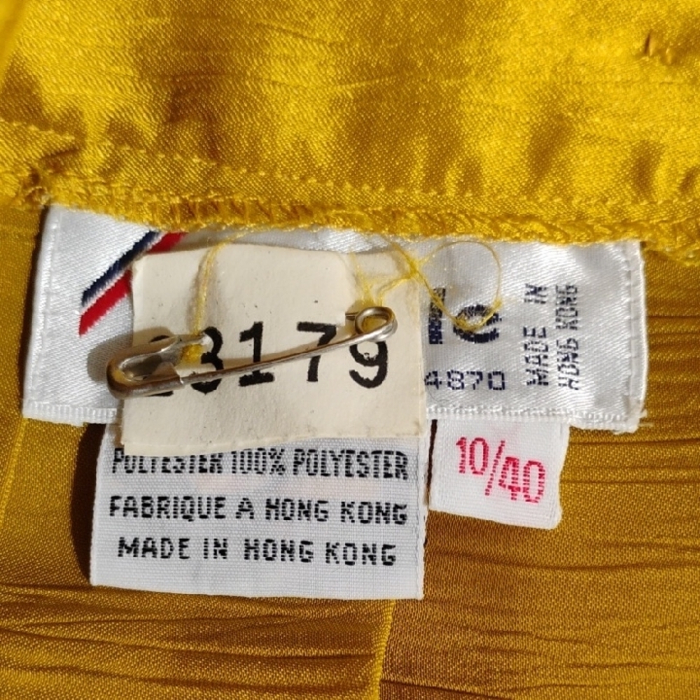 SALE! RARE! Jac Dale Gold Pleated Vintage Midi Skirt - Picture 8 of 10